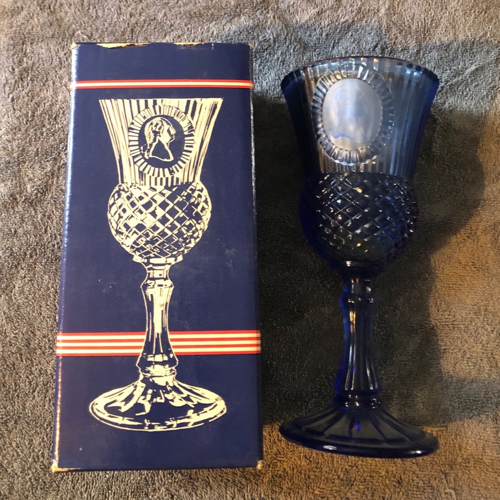 Avon Cobalt Presidential Goblet /Candle